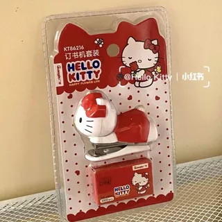 โอยา | Hello kitty Stapler ชุดเย็บกระดาษพกพาขนาดเล็กพร้อมลวดเย็บ 1,000 เส้น