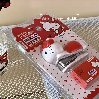 โอยา | Hello kitty Stapler ชุดเย็บกระดาษพกพาขนาดเล็กพร้อมลวดเย็บ 1,000 เส้น