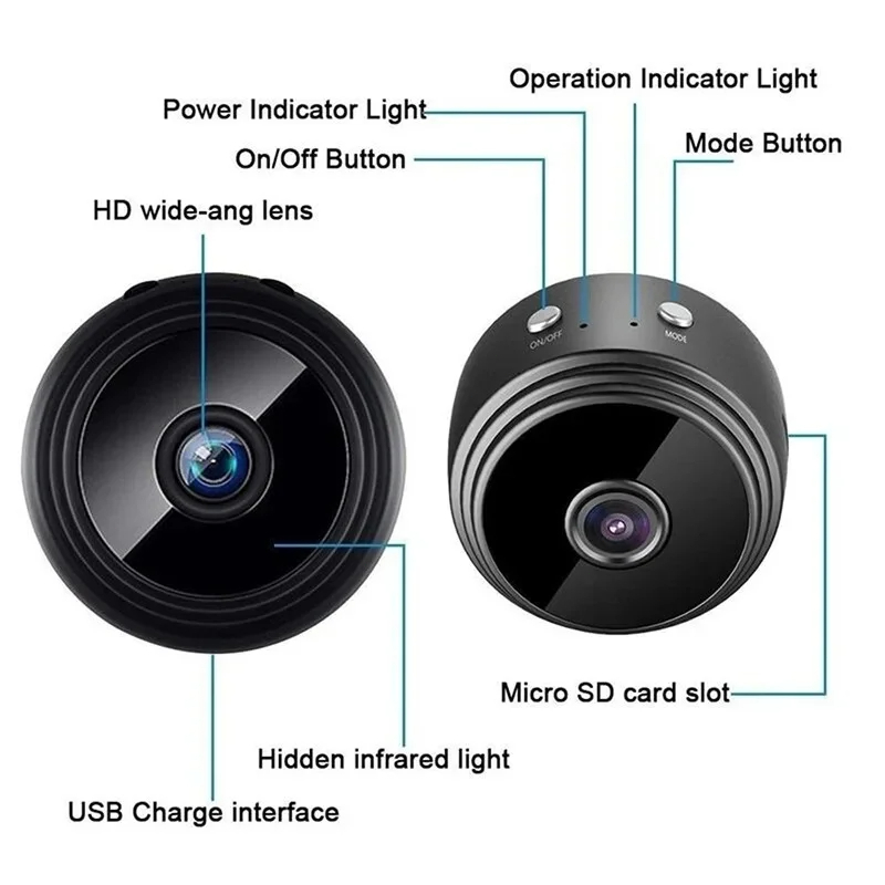 A9 กล้อง WiFi ไร้สายป้องกันความปลอดภัย Remote Monitor กล้องวิดีโอการเฝ้าระวังวิดีโอสมาร์ทโฮม DV Cam HD กล้อง