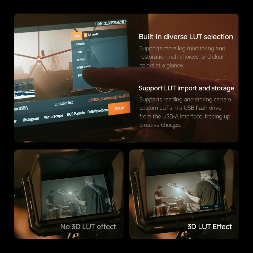 Viltrox DC-X3 DC-X2 6 นิ้ว 4K หน้าจอสัมผัสแบบพกพา 2000 Nits 1080P IPS HMDI SDI HD FHD กล้อง Monitor