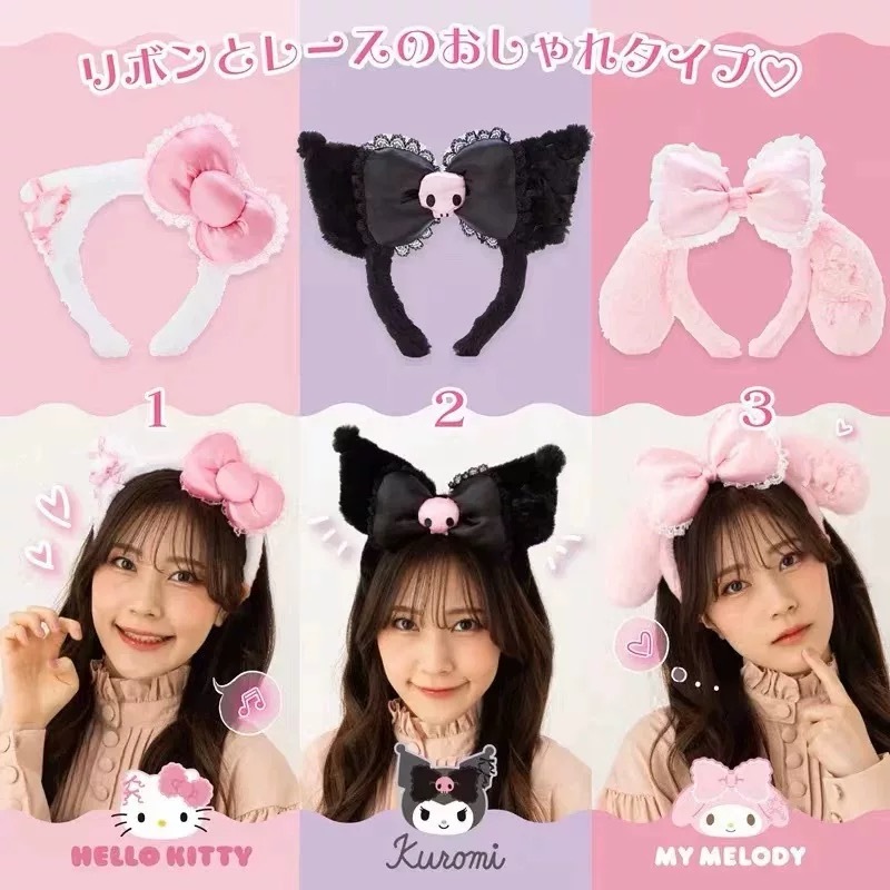 SANRIO เกาหลีแฟชั่นตุ๊กตา ซานริโอ โบว์ผมวงหญิง อิน น่ารักนักเรียนของขวัญวันเกิด