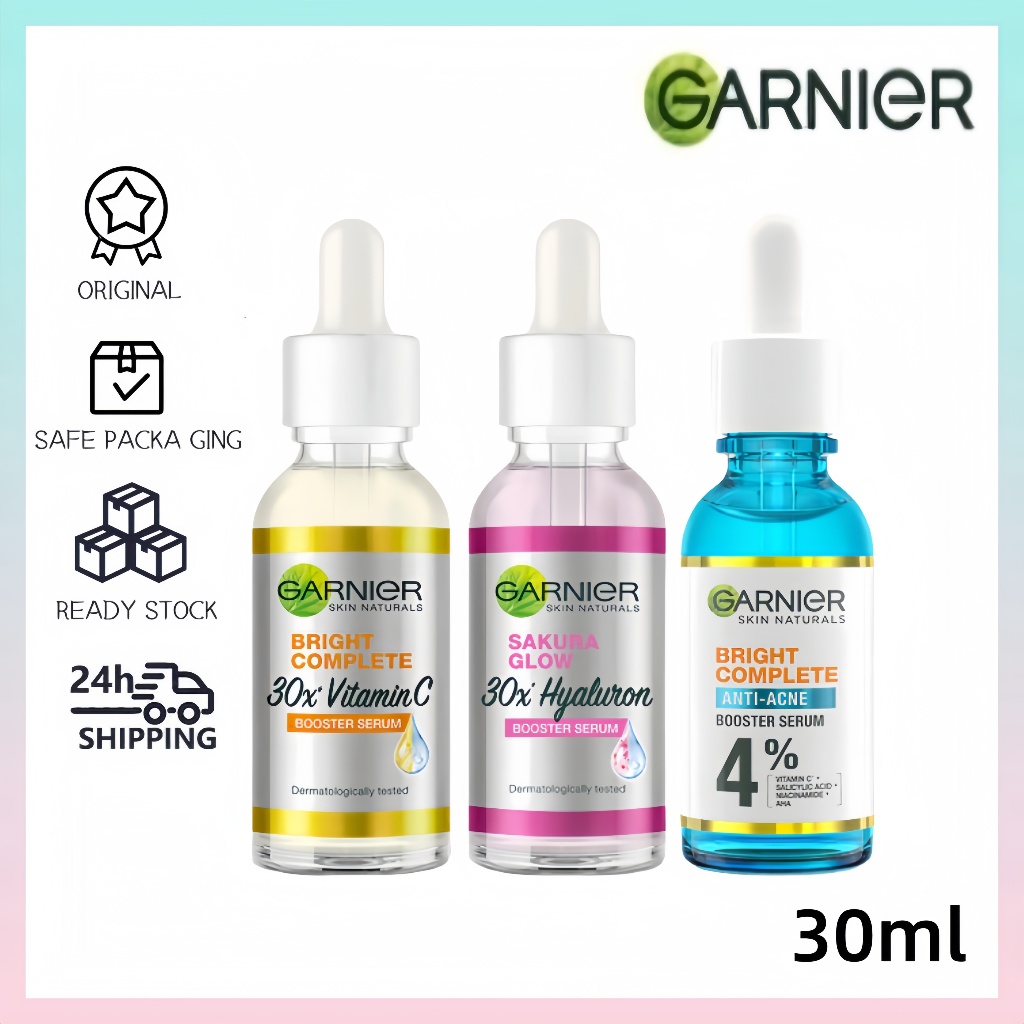 Garnier Booster Serum การ์นิเย่ คอมพลีท บูสเตอร์ เซรั่มบำรุงผิวหน้า [Bright Complete/Sakura Glow/Anti-Acne]