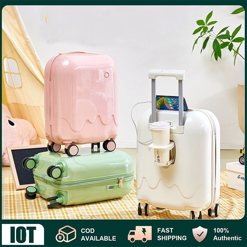 กระเป๋าเดินทาง 20 26 28 นิ้ว กระเป๋าลาก แฟชั่น Suitcase มาพร้อมที่เก็บถ้วย และพอร์ต USB Luggage