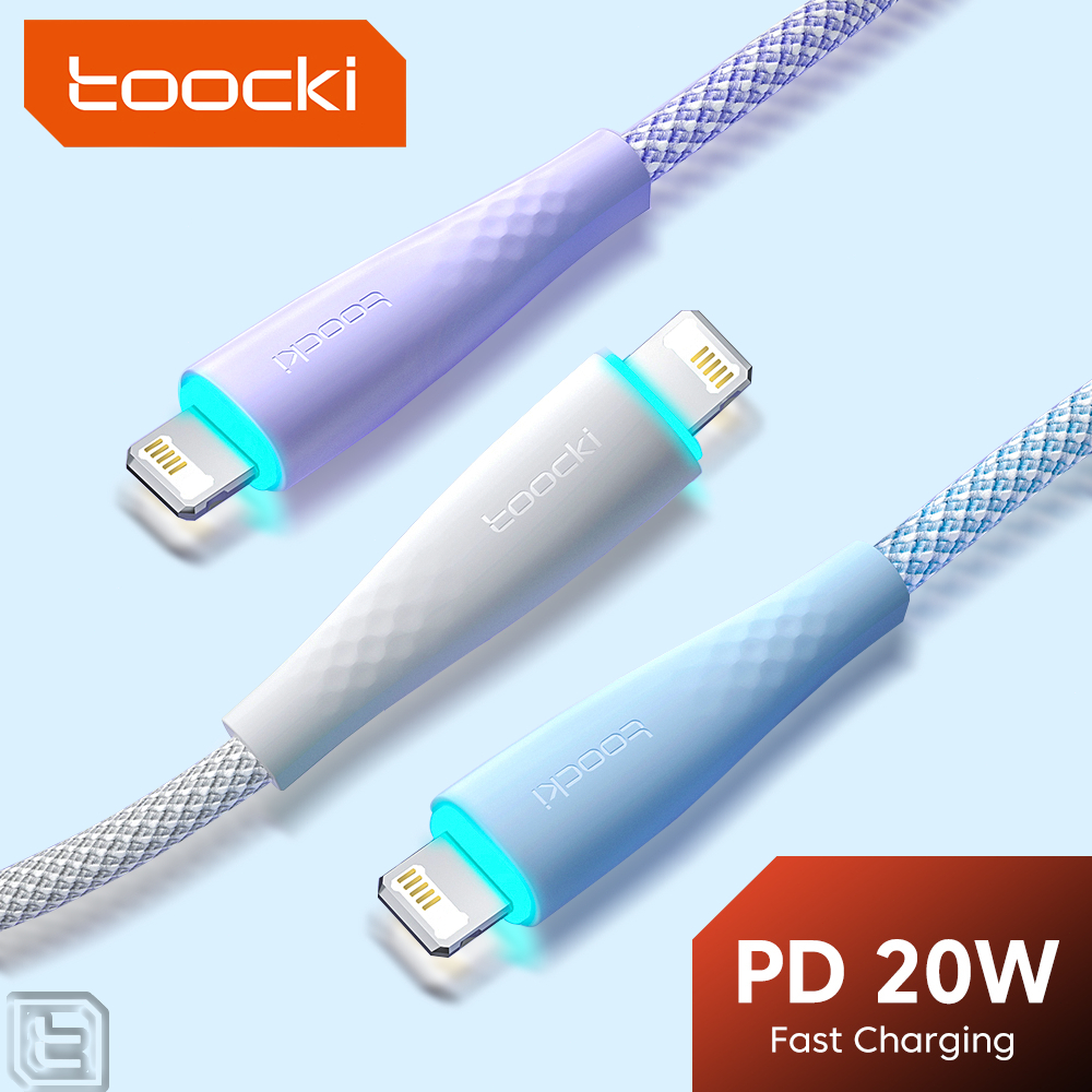 Toocki PD20W ประเภท C ถึง 10S Fast สายชาร์จ USB2.0 USB C ถึง 10S สายเคเบิลข้อมูลสําหรับ 8 9 10 11 12 13 14
