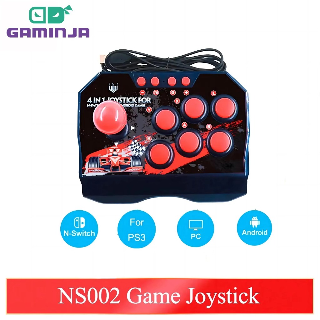 4 In 1 Retro อาเขตคอนโซลจอยสติ๊กเกม Rocker Fighting Controller สําหรับ N-Switch/PS3/PC/Android TV