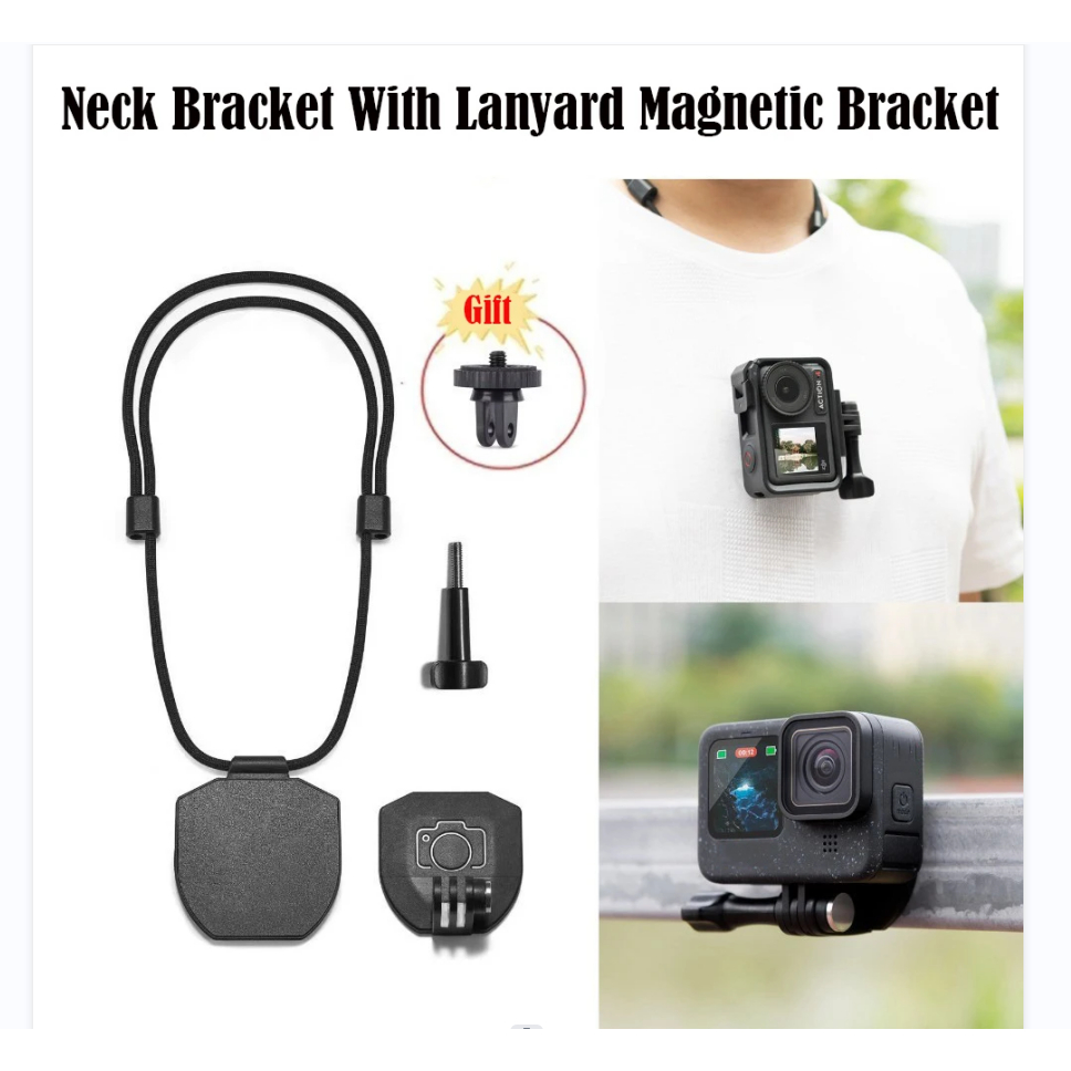 Action Sport กล้องแม่เหล็กคอ Snap Mount สําหรับ Insta360 X5/X4 air/X4/X3/X2/ace pro 2/Go 3S/Go ULTRA
