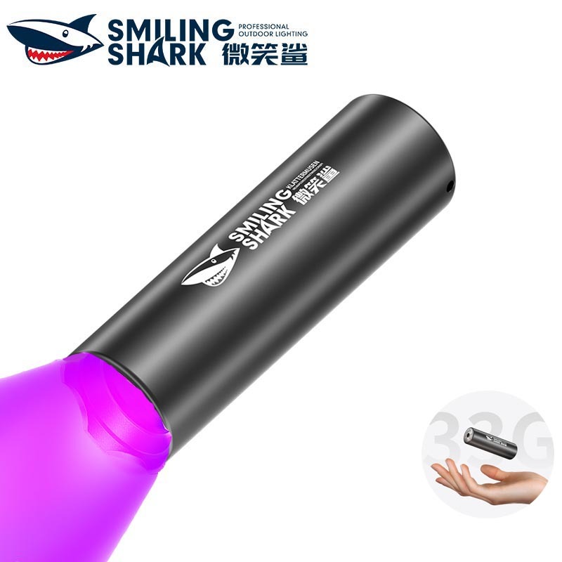 SmilingShark SD5300 ไฟฉาย led ยูวี 365 นาโนเมตร บัตรประจำตัว คบเพลิง หลอดไฟตรวจจับสารเรืองแสง 4โหมด ชาร์จ USB ได้ กันน้ำสำหรับการตรวจจับธนบัตรการประเมินเครื่องประดับ