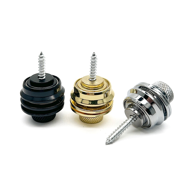 2 ชิ้นโลหะสายกีตาร์ล็อคแบนรอบหัว Straplocks ปุ่มสําหรับกีตาร์ไฟฟ้าเบส