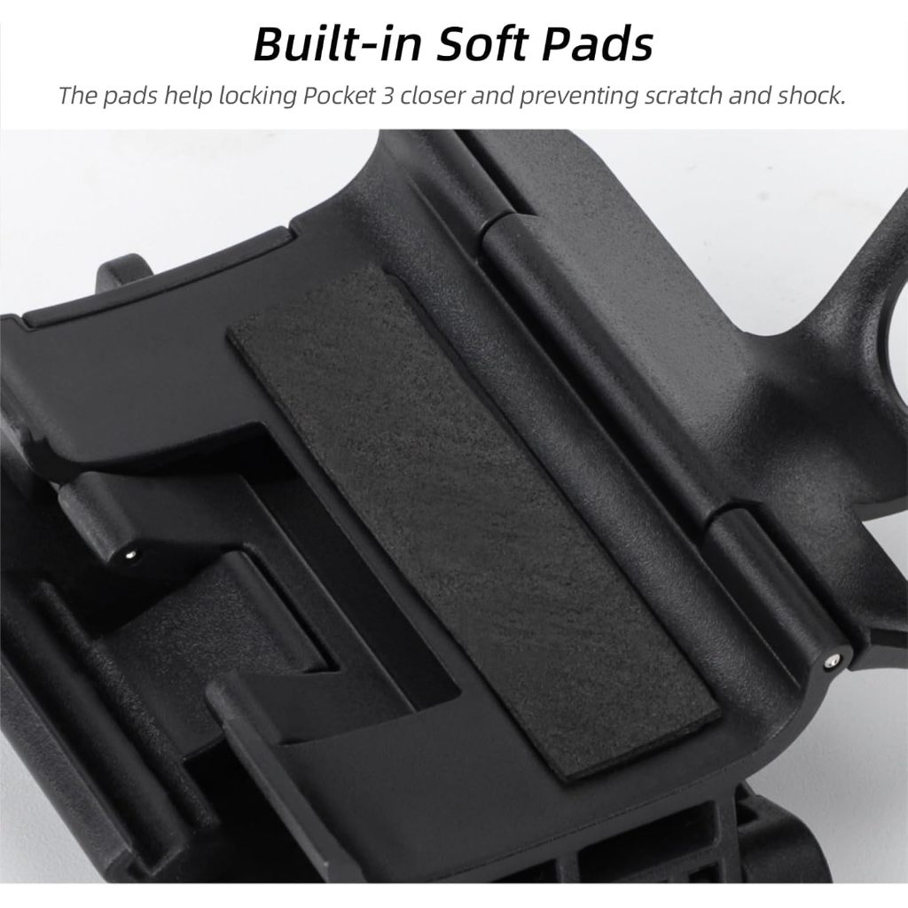 OSMO Pocket 3 Magnetic Mount Clip Pocket 3 ขาตั้งแม่เหล็กขยายอะแดปเตอร์กรอบสําหรับ DJI OSMO Pocket 3 อุปกรณ์เสริมบนเดสก์ท็อป/รถ/Gym/รถจักรยานยนต์ 180° ปรับได้