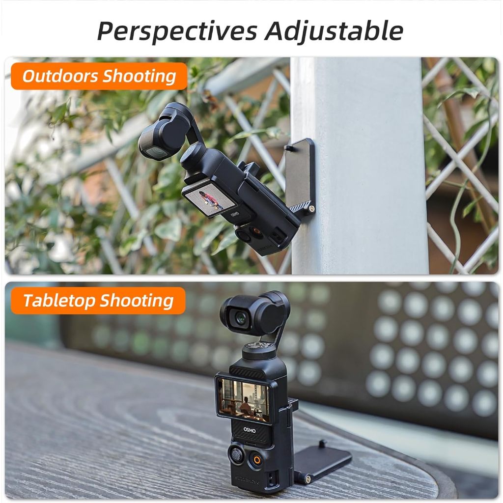 OSMO Pocket 3 Magnetic Mount Clip Pocket 3 ขาตั้งแม่เหล็กขยายอะแดปเตอร์กรอบสําหรับ DJI OSMO Pocket 3 อุปกรณ์เสริมบนเดสก์ท็อป/รถ/Gym/รถจักรยานยนต์ 180° ปรับได้