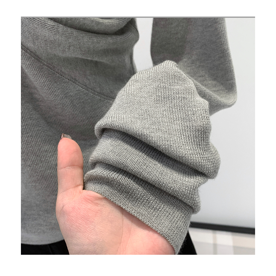 81764 เสื้อสเวตเตอร์แขนยาวดีไซน์ผูกปมคอวีสลิมฟิต - รูปที่ 7