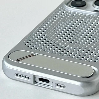 【Cellular cooling/Bracket/Pc hard case/Silver】เคส compatible for iPhone 15 14 13 12 11 16 17 pro max case