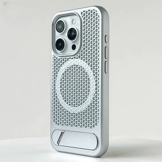 【Cellular cooling/Bracket/Pc hard case/Silver】เคส compatible for iPhone 15 14 13 12 11 16 17 pro max case