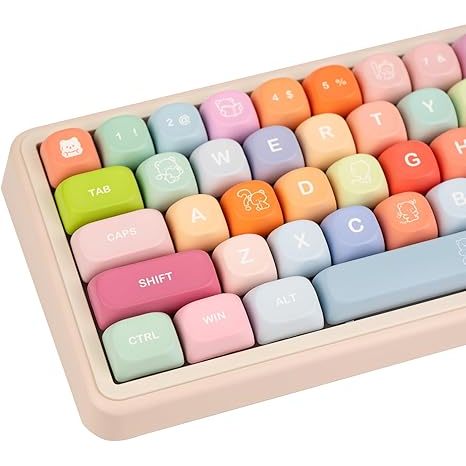 Pbt Keycap MOA Gummy Bear Theme น่ารักรอบ PBT ห้าด้าน Dye Sublimation Keycap คีย์บอร์ด Adaptable ถึง 61/63/64/67/68/71/75/78/82/84/87/96/98/100/104/108