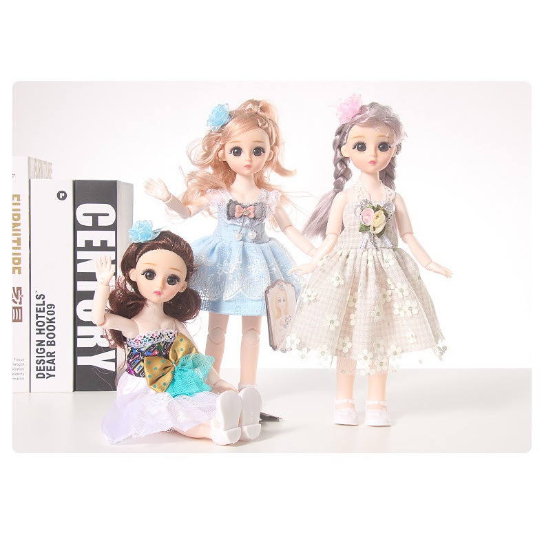 3Dตา-แขนขาขยับได้ ชุดตุ๊กตาบาร์บี้ เซ็ทตุ๊กตาเจ้าหญิง ตุ๊กตาบาร์บี้พร้อมชุด ตุ๊กตาเปลี่ยนชุดได้ ของเล่นเด็กบาร์บี้