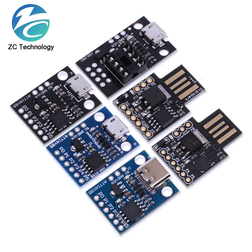 อย่างเป็นทางการสีฟ้าสีดํา TINY85 Digispark Kickstarter Micro Development Board ATTINY85 โมดูลสําหรับ Arduino IIC I2C USB