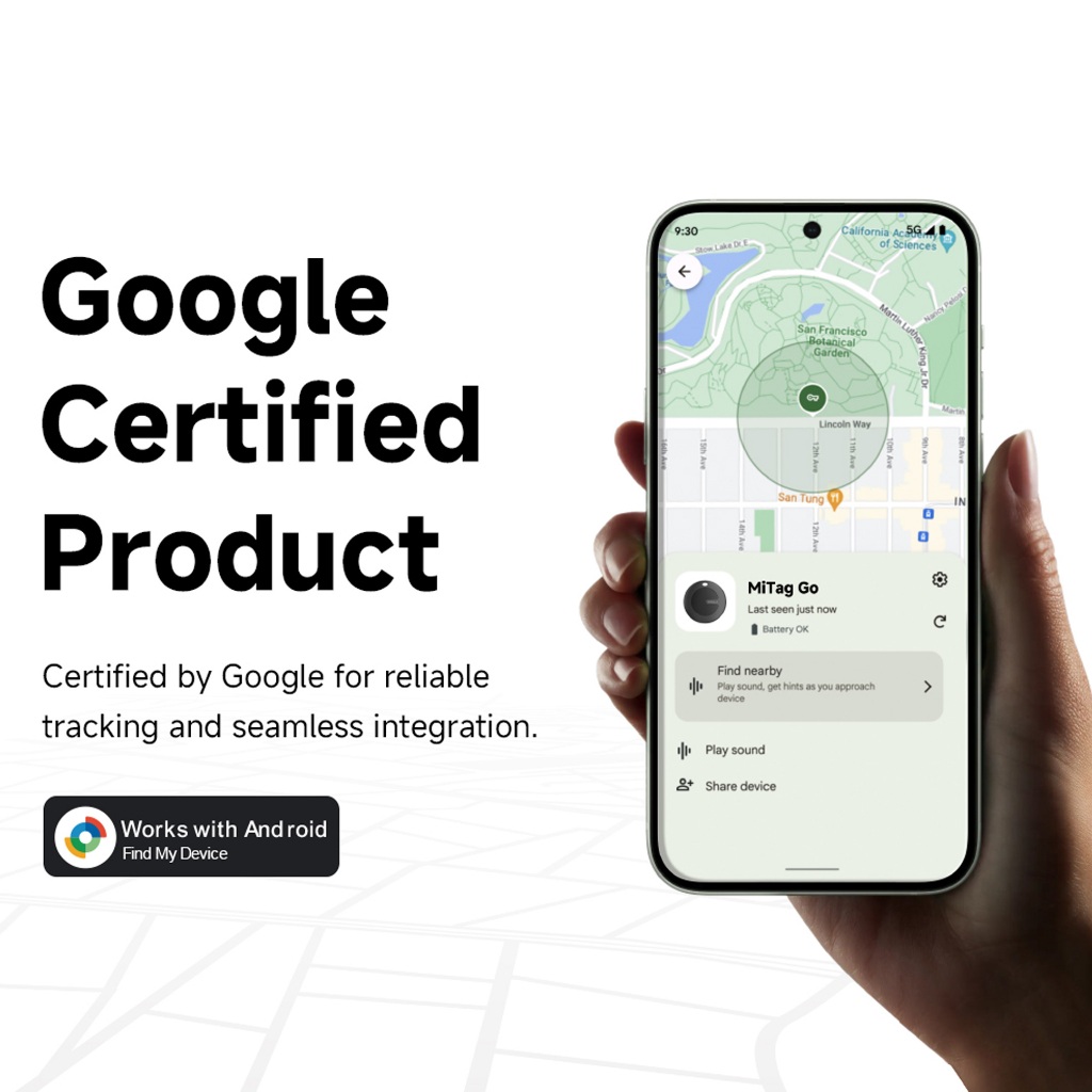 Mili MiTag Go GPS ติดตามบลูทูธสําหรับ Android Keys Finder และตัวระบุตําแหน่งสัตว์เลี้ยงทํางานร่วมกับ Google ค้นหาอุปกรณ์ของฉัน - รูปที่ 5