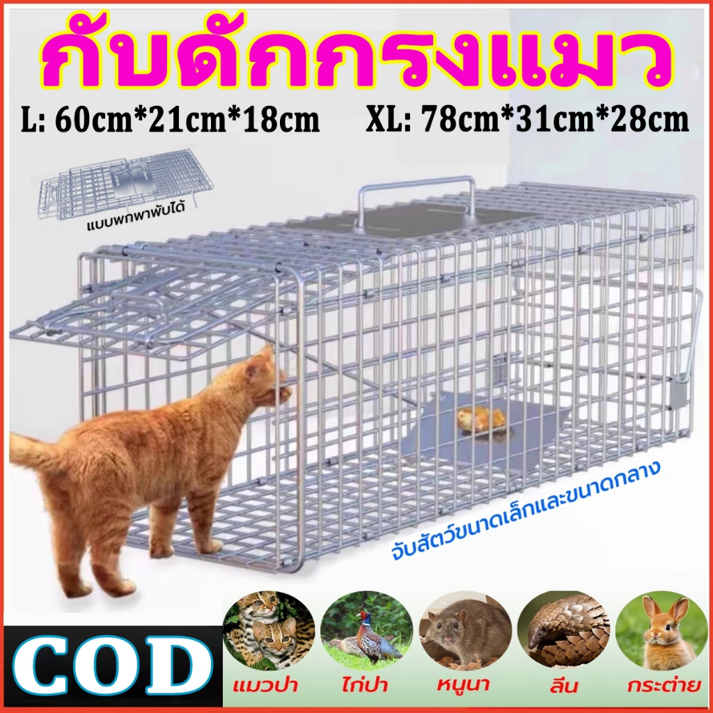 กรงดักแมว กับดักกรงแมว ดักจับแมวจร สามารถพับได้ จับแมวจรจัด จับแมว ดักจับแมว ดักจับแมวจร สามารถจับสัตว์ขนาดเล็กและขนาดกลาง ช่วยเหลือกรงสัตว์เลี้ยงอย่างมีมนุษยธรรม