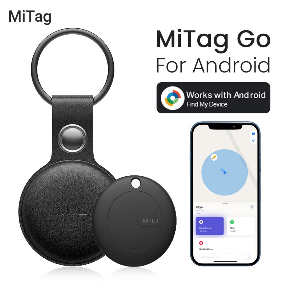 MiLi MiTag Go GPS ติดตามบลูทูธสําหรับ Android Keys Finder และตัวระบุตําแหน่งสัตว์เลี้ยงทํางานร่วมกับ Google ค้นหาอุปกรณ์ของฉัน