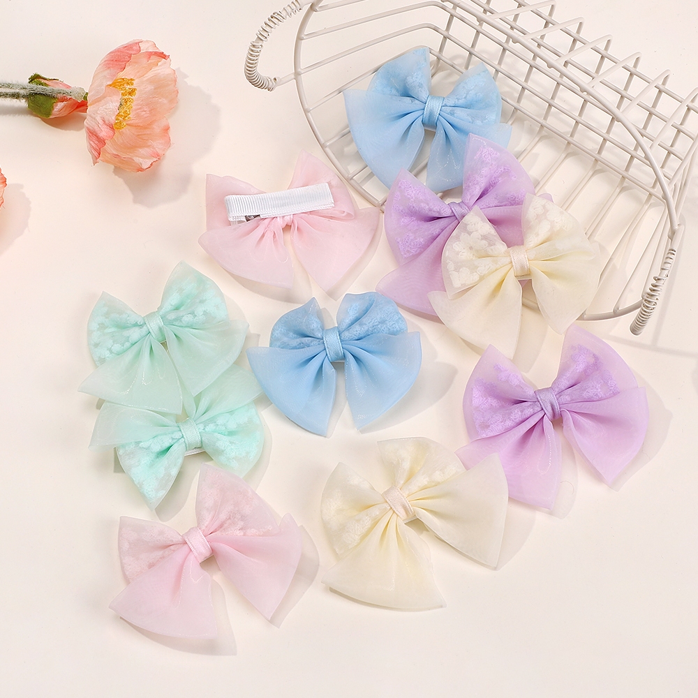 2 ชิ้น / เซต ใหม่ เด็กผู้หญิง สง่างาม ออร์แกนซ่า โบ กิ๊บหวาน เด็ก แข็ง ปลอดภัย กิ๊บติดผม แฟชั่นฤดูร้อน เจ้าหญิง เครื่องประดับผม ของขวัญ - รูปที่ 4