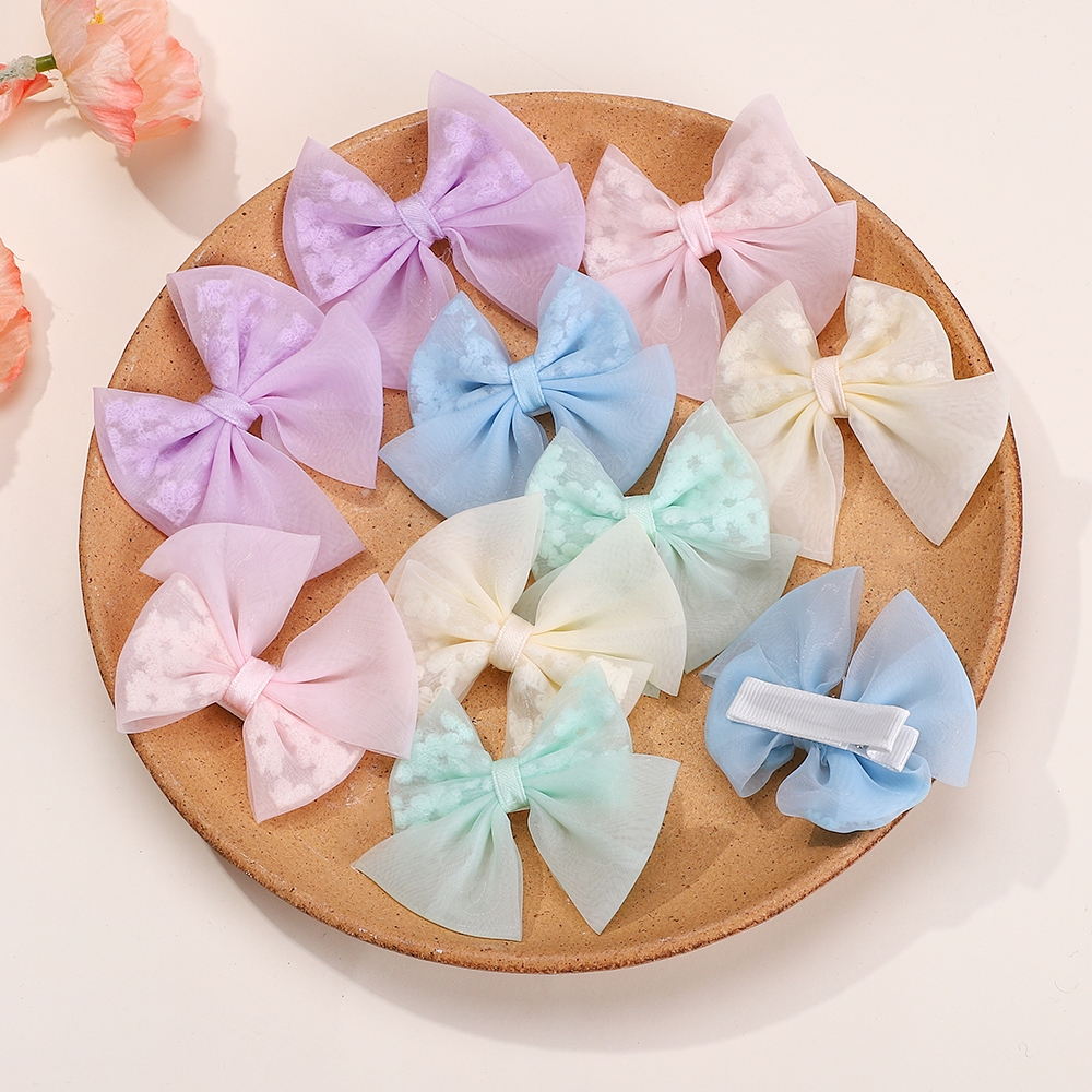 2 ชิ้น / เซต ใหม่ เด็กผู้หญิง สง่างาม ออร์แกนซ่า โบ กิ๊บหวาน เด็ก แข็ง ปลอดภัย กิ๊บติดผม แฟชั่นฤดูร้อน เจ้าหญิง เครื่องประดับผม ของขวัญ - รูปที่ 3