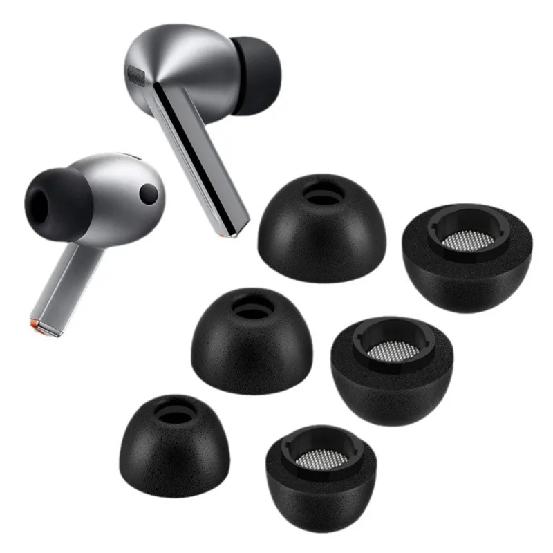 จุกหูฟัง 3 คู่สําหรับ Samsung Galaxy Buds 3 Pro เคล็ดลับเมมโมรี่โฟมนุ่มสบายเหมาะกับเคสชาร์จ, ลดเสียง