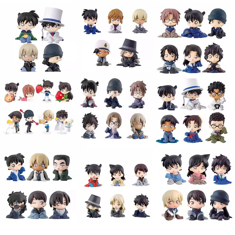 4 ชิ้น/5 ชิ้น/6 ชิ้น/8 ชิ้น 4 ซม.อะนิเมะนักสืบ Conan รูป Gasha Scotch Shinichi Kudo Toru Amuro Masumi Sera ของเล่น Kawaii Pvc ตุ๊กตาเครื่องประดับของขวัญ