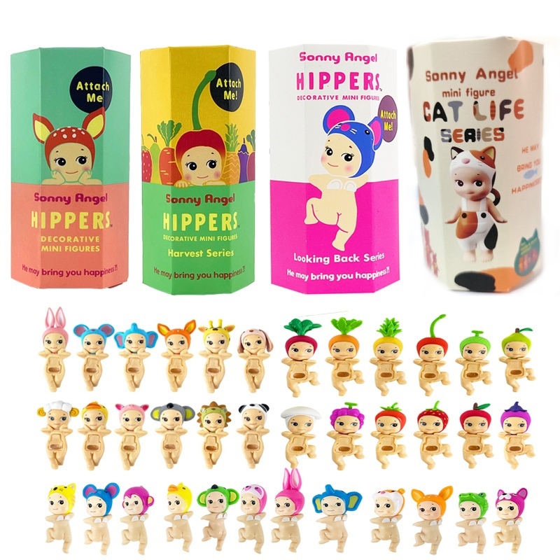 1pcs Sonny angel Lying down angel Hippers สัตว์ series โทรศัพท์น่ารักรถคอมพิวเตอร์ตกแต่งสุ่มสัตว์รูปร่าง