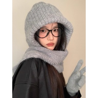 ซับขนแกะหนาหมวกขนสัตว์ผ้าพันคอชิ้นเดียวหญิงป้องกันหูขี่ Bara…