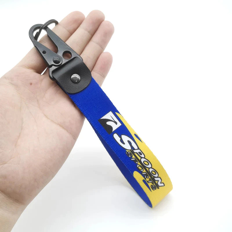 1 ชิ้นรถ Key Chain ช้อนการเคลื่อนไหว JDM Key แหวน NOS ไนลอน Thermal Transfer กระบวนการ