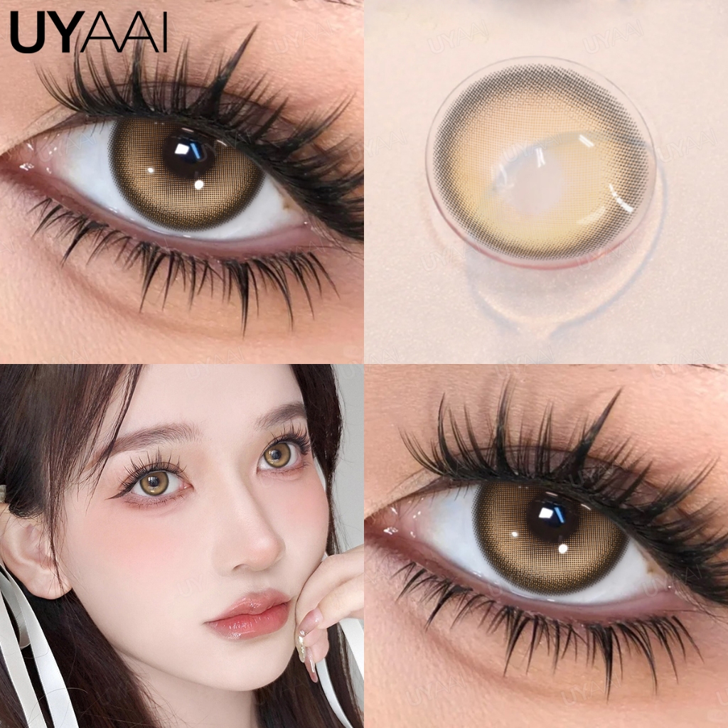 【มีค่าสายตา0.00--6.00】【จัดส่งที่รวดเร็ว】UYAAI x FRESHLADY คอนแทคเลนส์ สีน้ําตาล K4 Series สวมใส่สบาย
