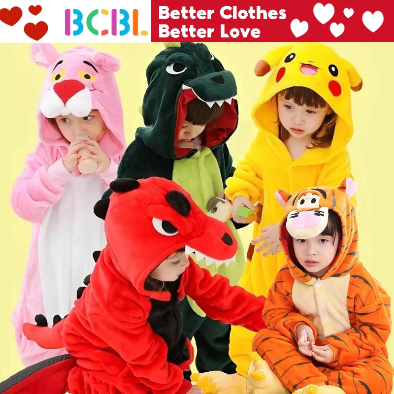 Bcbl เด็กไดโนเสาร์เครื่องแต่งกายเด็กชายและเด็กหญิงสัตว์ Onesie ชุดนอนการ์ตูนเครื่องแต่งกายไดโนเสาร์คอสเพลย์ชุดนอน