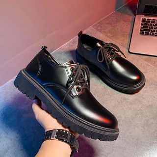 HCJJ British Style Leather Shoes for Men Oxford Black Anti-Slip Shoes Formal Casual Men's Shoes