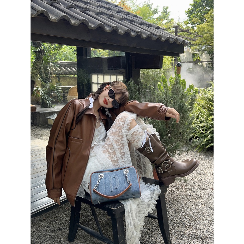 รองเท้าบูทมาร์ติน ทรงตรง แต่งหัวเข็มขัด สไตล์ตะวันตก สําหรับผู้หญิง - รูปที่ 5