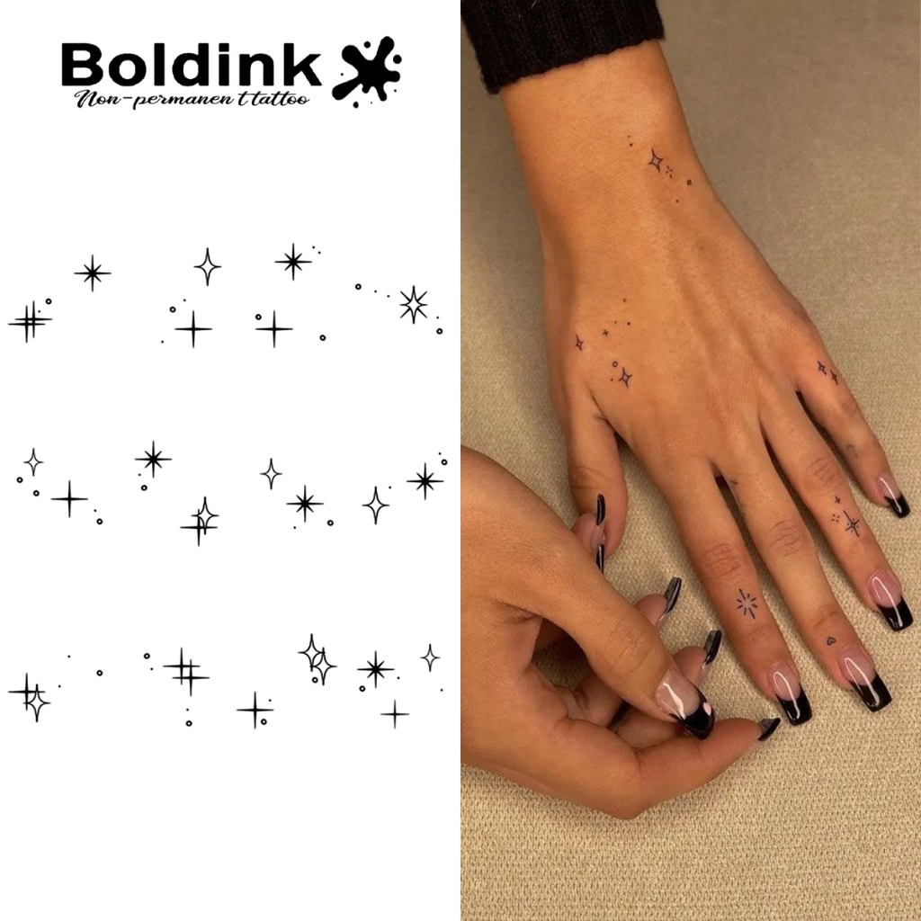 รอยสักชั่วคราว เล็กน้อย ดาว,สุดท้ายถึง15วันเทคโนโลยีใหม่เมจิกกันน้ํากึ่งถาวรสติกเกอร์,รอยสักนิ้วของผู้หญิง,เครื่องประดับแฟ