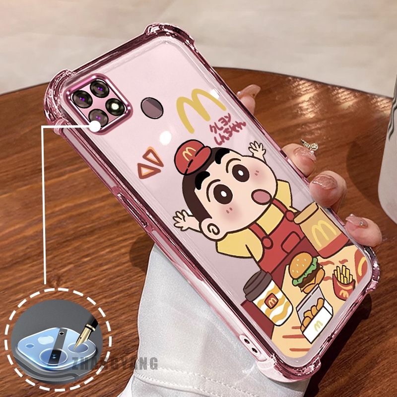 New สีcase สําหรับ OPPO A15 A15S สี่มุมไฟฟ้า super anti drop เคสโทรศัพท์ความงามการ์ตูนน่ารักรูปแบบตัวอักษร TPU soft case