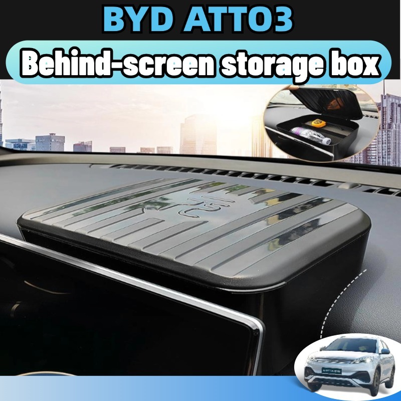 Byd atto3 กล่องเก็บของ กล่องถาดใส่ทิชช อุปกรณ์จัดระเบียบรถยนต์ กล่องราวจับ สีดํา สําหรับตกแต่งภายในรถยนต์ ของแต่ง accessories