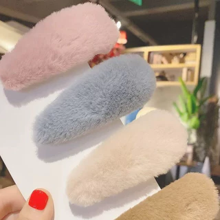 10 ซม. ~ plush BB คลิปฤดูใบไม้ร่วงฤดูหนาวสไตล์ใหม่ Simple All-Match กิ๊บติดผมไม่เจ็บผมสาว Bangs คลิป Mori สไตล์ Influencer กิ๊บติดผม