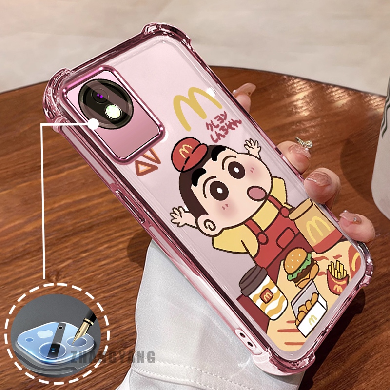New สีcase สําหรับ vivo Y02 Y02A Y02T สี่มุมไฟฟ้า super anti drop เคสโทรศัพท์ความงามการ์ตูนรูปแบบตัวอักษรน่ารัก TPU soft case