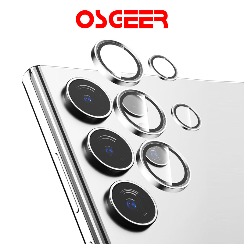 OSGEER ตัวป้องกันเลนส์กล้องสําหรับ Samsung Galaxy S25 Ultra S26 UltraS24 Ultra S23 Ultra ,[กันรอยขีดข่วน][ติดตั้งขั้นตอนเดียว] วัสดุแก้วอลูมิเนียมอัลลอยด์ฝาครอบกล้องหน้าจอ Pro