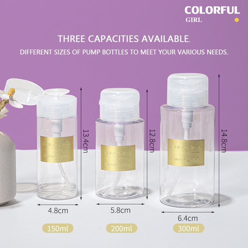 พร้อมส่ง ขวดปั๊ม ใส่น้ำยาล้างเล็บ ขวดเปล่า 150ml/200ml/300ml. ใช้งานอเนกประสงค์ต่างๆ ขวดปั๊มพลาสติกเ