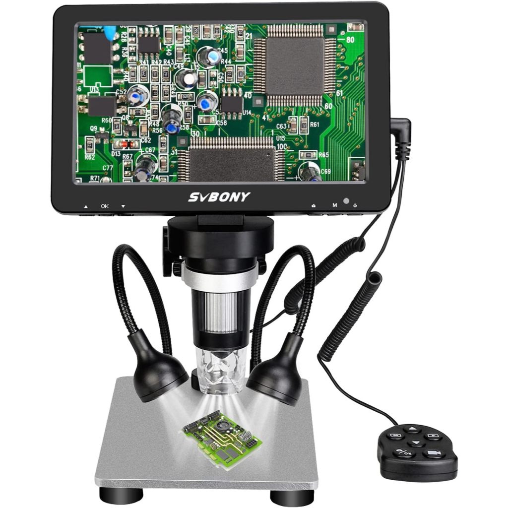 Svbony SV604 7 "HD 1200X กล้องจุลทรรศน์ดิจิตอล 12MP 1080P Type-C สําหรับ PCB เหรียญสะสม