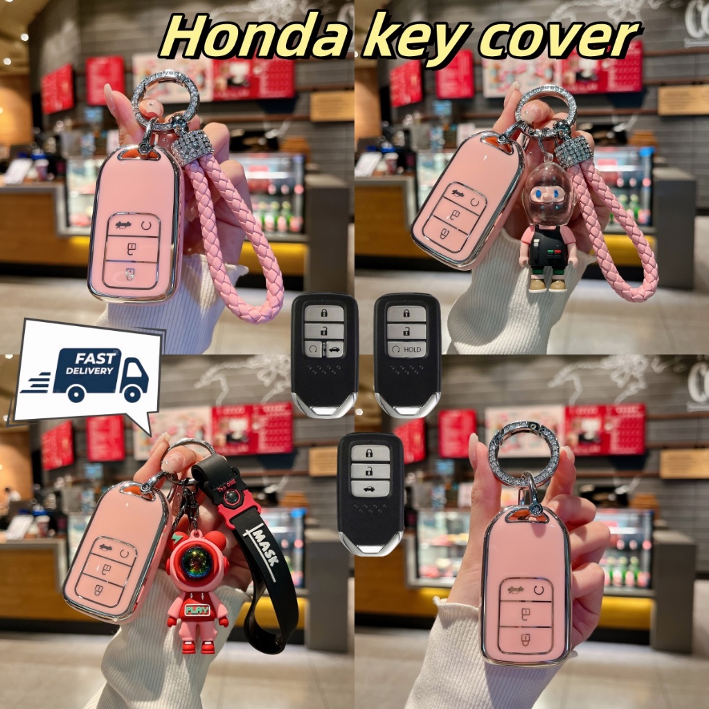 OFF WE GO Honda City WRV HRV Civic BRV CRV Accord Jazz Keyless Remote กุญแจรถโลหะป้องกันกุญแจพวงกุญแจ