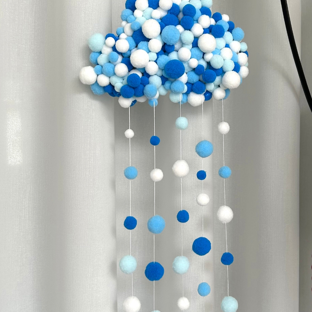 Diy Cloud Plush Ball DIY ดอกไม้ลูกบอลตุ๊กตาขนาดเล็ก Blue Series Plush Ball Creative Craft อุปกรณ์เสริม
