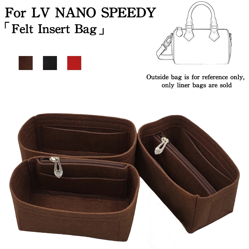 เหมาะสําหรับ LV NANO SPEEDY/SPEEDY BANDOULIÈRE 20 บอสตันหมอนกระเป๋า Felt ผ้าใส่กระเป๋า Organizer กระเป๋าถือแต่งหน้า Travel Storage Organizer กระเป๋าด้านในเครื่องสําอางค์กระเป๋า