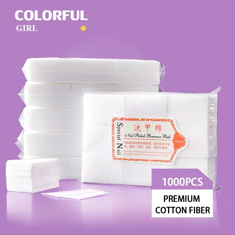 สำลีเช็ดเล็บ/สำลีไร้ขน แผ่นสําลี ผ้าฝ้าย เช็ดทําความสะอาดเล็บมือ เท้า สีขาว สําหรับทําเล็บเจล UV 405ชิ้น และ1000 ชิ้น
