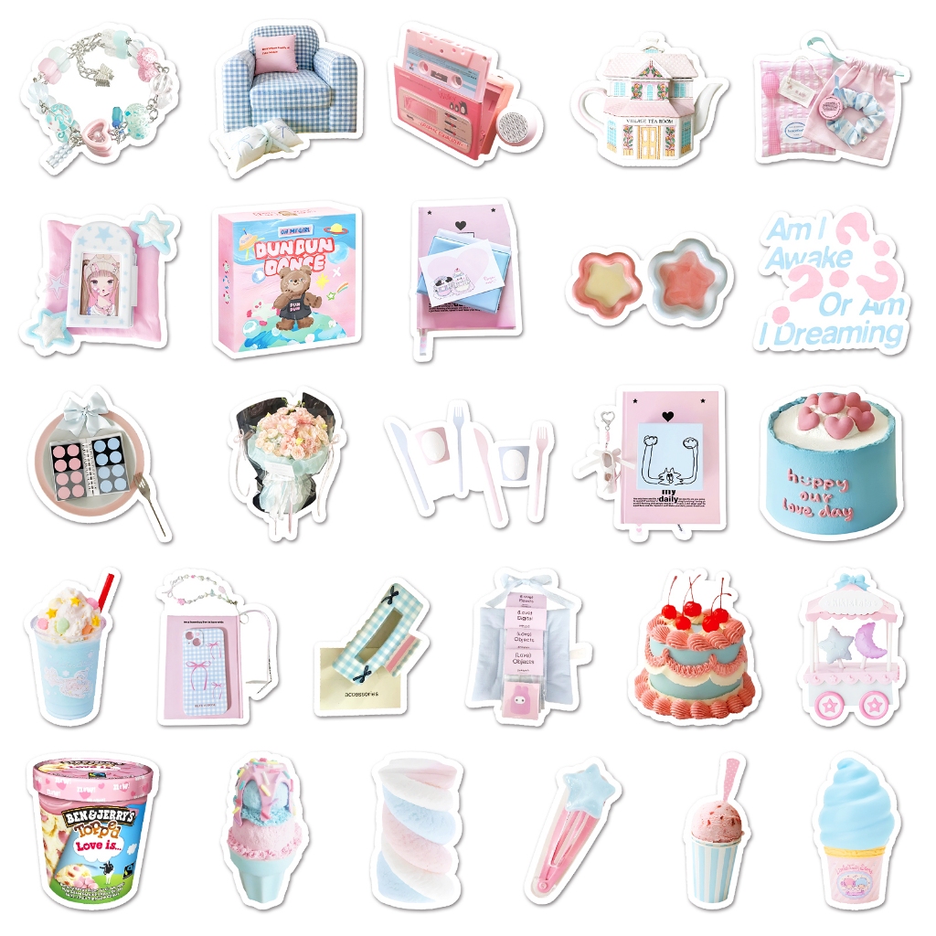 52 ชิ้น อิน สไตล์สีฟ้าสีชมพูดาวหมีน่ารักสติกเกอร์สําหรับ ทําเอง เคสโทรศัพท์แล็ปท็อปหมวกกันน็อครถ กราฟฟิตี กันน้ําตกแต่งของขวัญ - รูปที่ 4