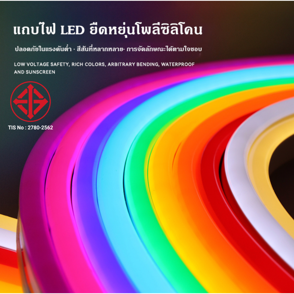 สายไฟนีออน LED DC12V ซิลิโคน ยืดหยุ่น สําหรับตกแต่ง DIY