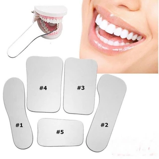 1 ชิ้น/5 ชิ้น/เซ็ตเครื่องมือทันตกรรมกระจก Intraoral Photographic ปากช่องปากกระจกกระจก Rhodium Occlusal 2-Side Reflector