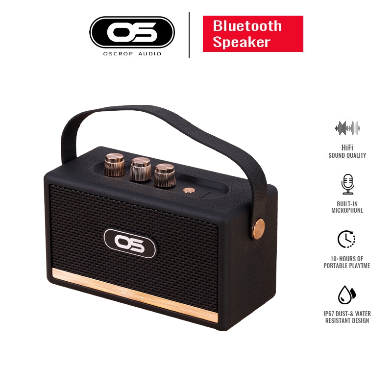 OSCROP ลำโพงบลูทูธ รุ่น AIRone Bluetooth Speaker ลำโพงบลูทูธพกพา เชื่อมต่อได้2ตัว พร้อมสายหิ้ว ลำโพงไร้สาย 10W ของแท้ 100%